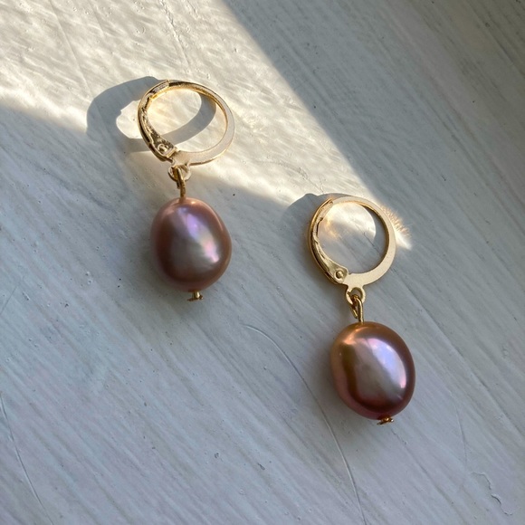 Handmade earrings- Pearl earrings ; baroque style; baroque pearls - Picture 3 of 3